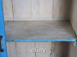 Large Vintage Indian Rustic Glass Kitchen Dresser Cupboard Cabinet Shelves