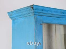 Large Vintage Indian Rustic Glass Kitchen Dresser Cupboard Cabinet Shelves