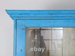 Large Vintage Indian Rustic Glass Kitchen Dresser Cupboard Cabinet Shelves