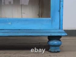 Large Vintage Indian Rustic Glass Kitchen Dresser Cupboard Cabinet Shelves