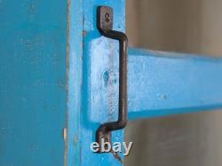 Large Vintage Indian Rustic Glass Kitchen Dresser Cupboard Cabinet Shelves