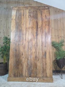 Large Vintage Indian Solid Wooden Armoire Wardrobe Kitchen Linen Cupboard