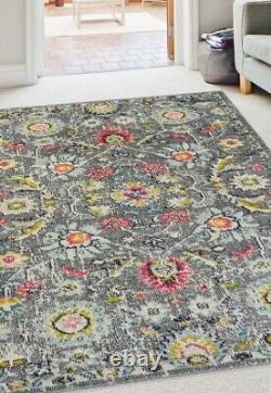 Large Vintage Living Room Rug Tribal Carpet Multi Coloured Soft Bedroom Rugs