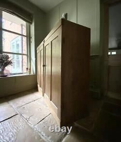 Large Vintage Mainly Oak & Pine School Cupboard Hall Toy Storage Cabinet Larder