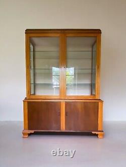 Large Vintage Mid 20th Century Glazed Display China Shop Cabinet