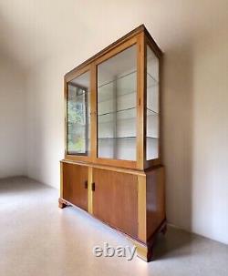 Large Vintage Mid 20th Century Glazed Display China Shop Cabinet