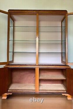 Large Vintage Mid 20th Century Glazed Display China Shop Cabinet