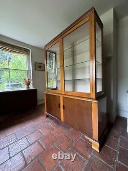Large Vintage Mid 20th Century Glazed Display China Shop Cabinet