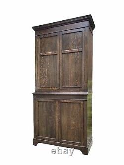 Large Vintage Oak Cupboard Bookcase Larder Linen Hall Cupboard Cabinet