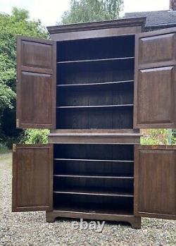 Large Vintage Oak Cupboard Bookcase Larder Linen Hall Cupboard Cabinet