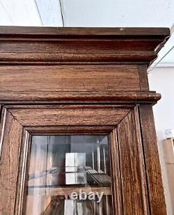 Large Vintage Oak Dresser Glazed Display Cabinet Cupboard Kitchen Dining Bedroom