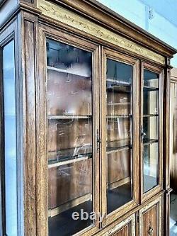 Large Vintage Oak Dresser Glazed Display Cabinet Cupboard Kitchen Dining Bedroom