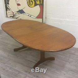 Large Vintage Oval G Plan Dining Table, Teak, Retro, Mid Century, Kitchen