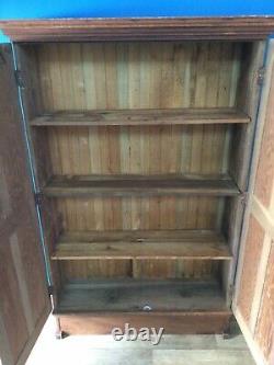 Large Vintage Pine/Oak And Mahogany Kitchen Larder Pantry Cupboard/ Housekeepers