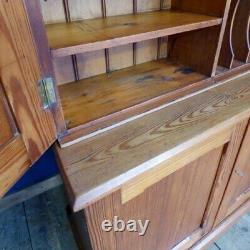 Large Vintage Pitch Pine Larder Cabinet Dresser Cupboard Storage Kitchen Wood