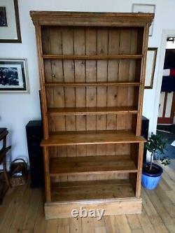 Large Vintage Pitch Pine bookcase. /Open Kitchen cupboard