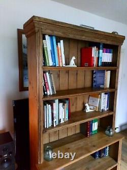 Large Vintage Pitch Pine bookcase. /Open Kitchen cupboard