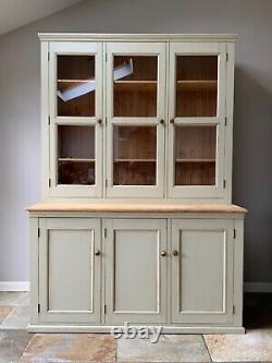 Large Vintage Restored Painted Pine Glazed Continental Kitchen Dresser Larder