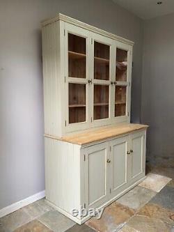 Large Vintage Restored Painted Pine Glazed Continental Kitchen Dresser Larder