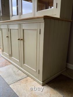 Large Vintage Restored Painted Pine Glazed Continental Kitchen Dresser Larder