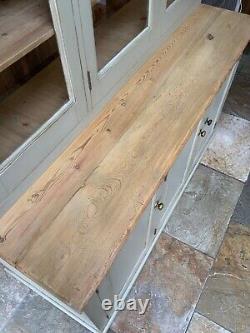 Large Vintage Restored Painted Pine Glazed Continental Kitchen Dresser Larder