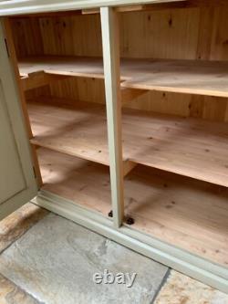 Large Vintage Restored Painted Pine Glazed Continental Kitchen Dresser Larder