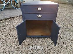 Large Vintage/retro Solid Wood Pot, Hall, Bathroom, Bedroom, Cupboard Black/blue