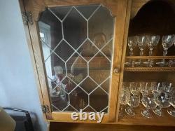 Large carved solid oak display cabinet dresser Glazed Door/Shelves bespoke made