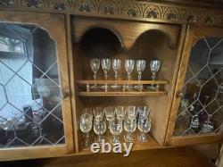 Large carved solid oak display cabinet dresser Glazed Door/Shelves bespoke made