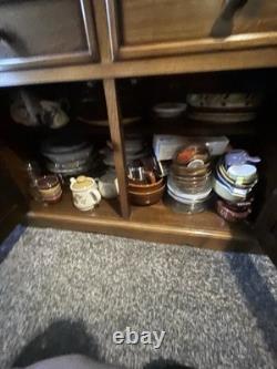 Large carved solid oak display cabinet dresser Glazed Door/Shelves bespoke made