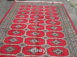 Large huge antique/vintage rug carpet wool pers ian bok-hara 186cm x 279cm