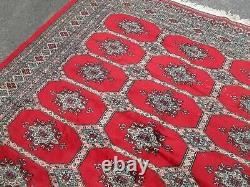 Large huge antique/vintage rug carpet wool pers ian bok-hara 186cm x 279cm