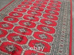 Large huge antique/vintage rug carpet wool pers ian bok-hara 186cm x 279cm