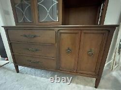 Large wooden dresser display cabinet used