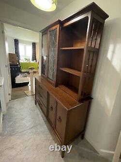 Large wooden dresser display cabinet used