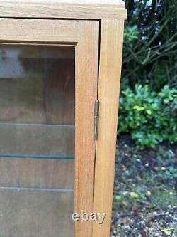 Late C20th Oak Ply Back Glazed China Display Cabinets