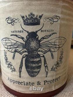 Leather & Canvas Stool Bumble Bee'Nature's Royalty' Vintage / Retro Style