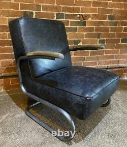 Leather Slab Armchair Industrial / Warehouse Vintage Retro Style RRP £799