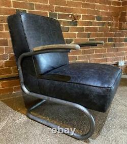Leather Slab Armchair Industrial / Warehouse Vintage Retro Style RRP £799