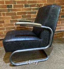 Leather Slab Armchair Industrial / Warehouse Vintage Retro Style RRP £799
