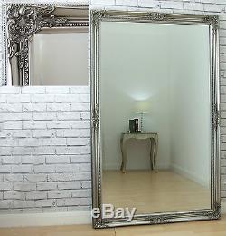 Leon Extra Large Full Length Vintage Wall Leaner Mirror Antique Silver 40 x 64