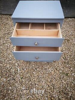 Lightly Distressed Solid Oak Pantry Cupboard With Fixed Shelf & Drawers In Gray