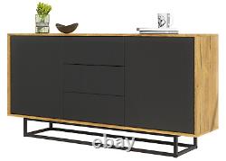 Loft Retro Industrial Sideboard Vintage Oak Cabinet Cupboard Chest of Drawers