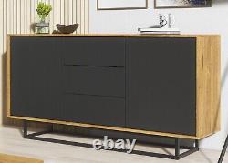 Loft Retro Industrial Sideboard Vintage Oak Cabinet Cupboard Chest of Drawers