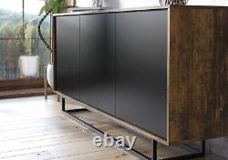 Loft Retro Industrial Sideboard Vintage Oak TV Unit Cabinet Cupboard TV Stand