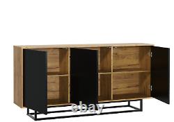 Loft Retro Industrial Sideboard Vintage Oak TV Unit Cabinet Cupboard TV Stand