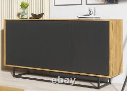 Loft Retro Industrial Sideboard Vintage Oak TV Unit Cabinet Cupboard TV Stand