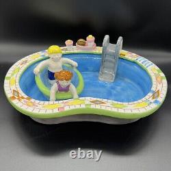 Lotus 1995 Chip and Dip Bowl Swimming Pool Party Hot Tub Ceramic Set Vtg Retro