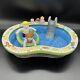 Lotus 1995 Chip And Dip Bowl Swimming Pool Party Hot Tub Ceramic Set Vtg Retro