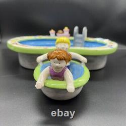 Lotus 1995 Chip and Dip Bowl Swimming Pool Party Hot Tub Ceramic Set Vtg Retro